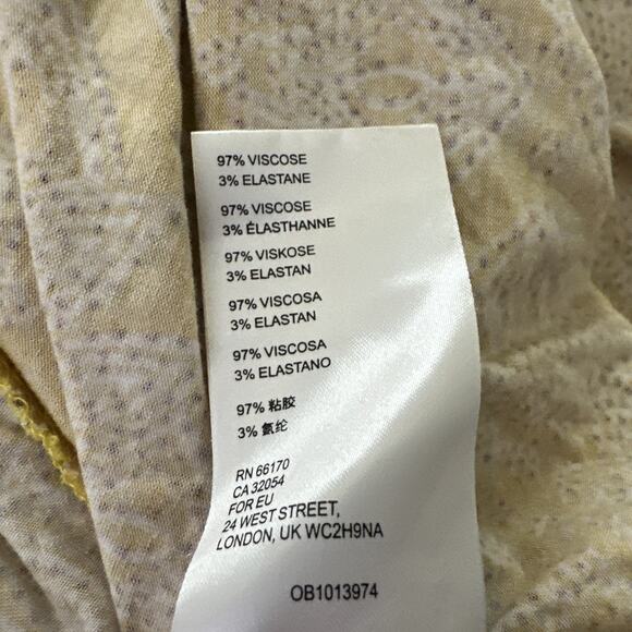 MAEVE ANTHROPOLOGIE Dress Medium Yellow Fete Midi Faux Wrap Feminine Casual - Picture 8 of 12